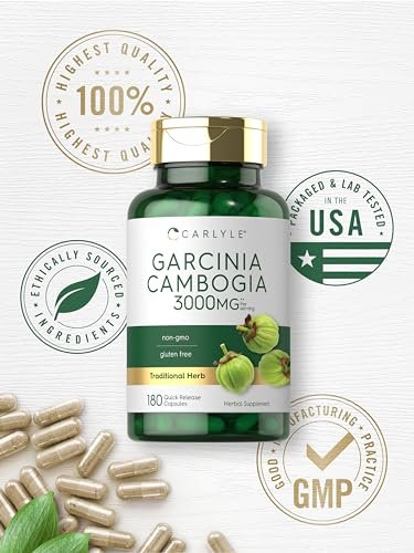 Carlyle Garcinia Cambogia Extrakt | 180 Kapseln | Non-GMO, Glutenfrei