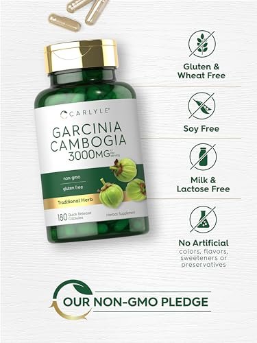Carlyle Garcinia Cambogia Extrakt | 180 Kapseln | Non-GMO, Glutenfrei