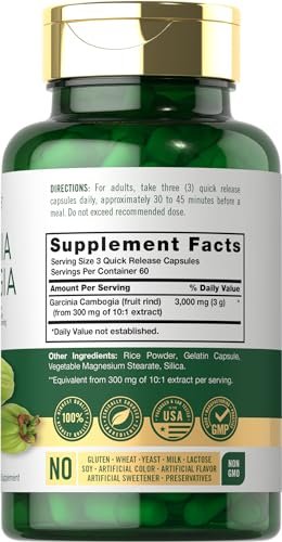 Carlyle Garcinia Cambogia Extrakt | 180 Kapseln | Non-GMO, Glutenfrei