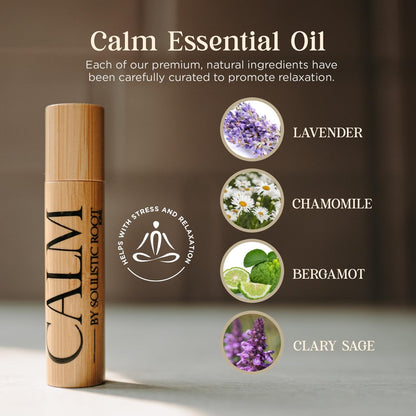 Soulistic Root Calm Essential Oil Roll On für Frauen – Aromatherapie-Mischung mit Lavendel, Kamille, Salbei – Rollerball für Entspannung, Selbstpflege, Haut, Massage, Wellness & Geschenkideen – 10 ml Flasche