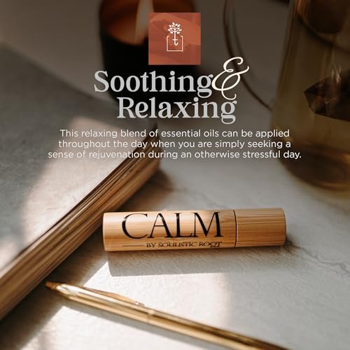 Soulistic Root Calm Essential Oil Roll On für Frauen – Aromatherapie-Mischung mit Lavendel, Kamille, Salbei – Rollerball für Entspannung, Selbstpflege, Haut, Massage, Wellness & Geschenkideen – 10 ml Flasche