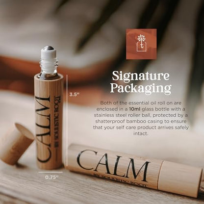 Soulistic Root Calm Essential Oil Roll On für Frauen – Aromatherapie-Mischung mit Lavendel, Kamille, Salbei – Rollerball für Entspannung, Selbstpflege, Haut, Massage, Wellness & Geschenkideen – 10 ml Flasche