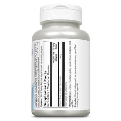 KAL Lithium Orotat 5 mg – Niedrig dosiertes Lithiumpräparat zur Unterstützung des allgemeinen Wohlbefindens und der Stimmung, hoch bioverfügbar, vegan, 60-Tage-Garantie, 180 Kapseln