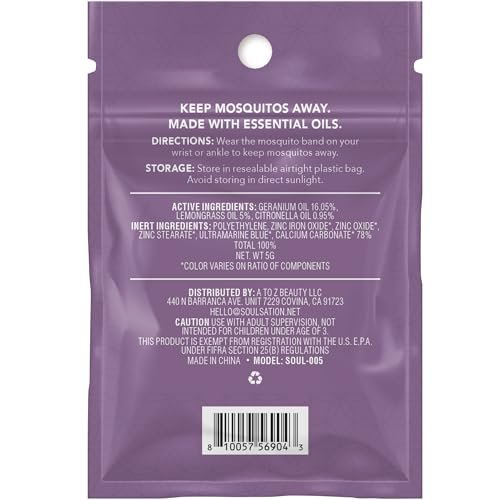 SoulSation 25er Pack Mückenschutz-Armbänder, DEET-frei für Kinder & Erwachsene, einzeln verpackte Bänder
