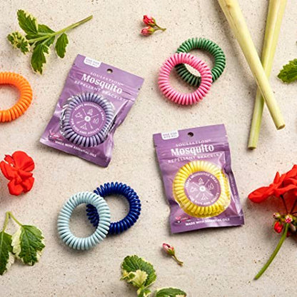SoulSation 15er-Pack Mückenschutz-Armbänder, DEET-frei für Kinder & Erwachsene, einzeln verpackte Bänder