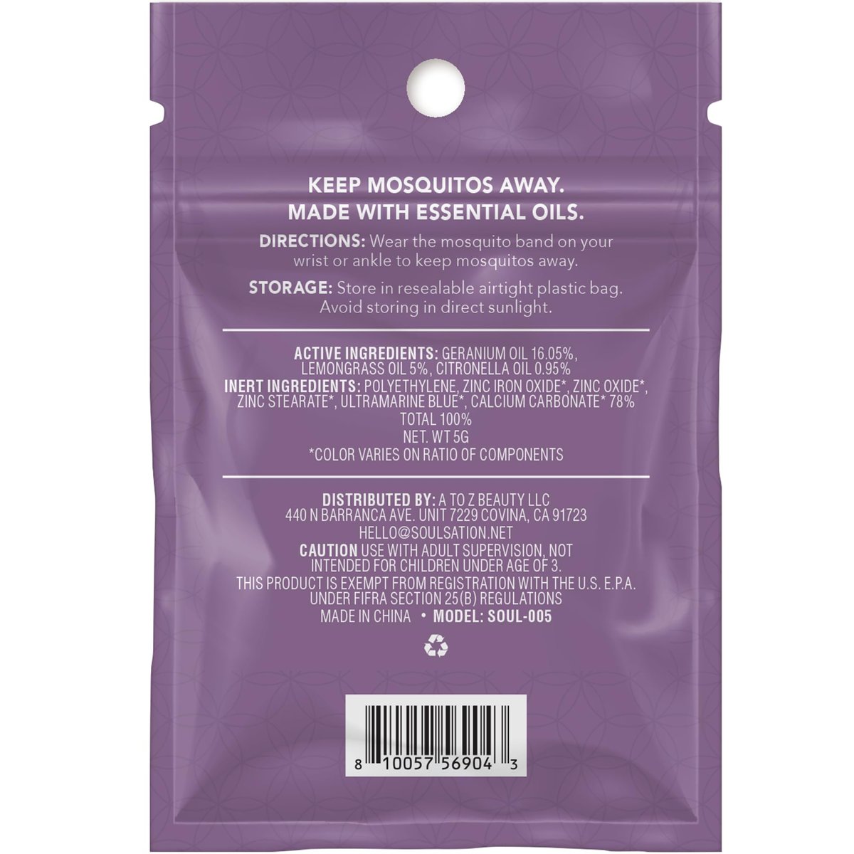 SoulSation 15er-Pack Mückenschutz-Armbänder, DEET-frei für Kinder & Erwachsene, einzeln verpackte Bänder