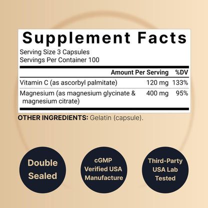 NatureBell Magnesium Complex 400mg, 300 Kapseln | Glycinat, Citrat | Chelatiert & Rein | Unterstützung für Knochen, Herz & Verdauung | Nicht-GVO