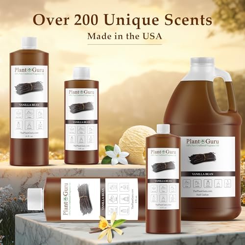 Vanille-Bohnen Duftöl 118 ml – Duftöl für DIY Seifenherstellung, Kerzen, Badebomben, Body Butters – Ideal für Aromatherapie-Diffuser, Duftlampen und -wärmer – Perfekt für Lotionen und Cremes
