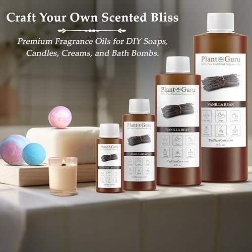 Vanille-Bohnen Duftöl 118 ml – Duftöl für DIY Seifenherstellung, Kerzen, Badebomben, Body Butters – Ideal für Aromatherapie-Diffuser, Duftlampen und -wärmer – Perfekt für Lotionen und Cremes