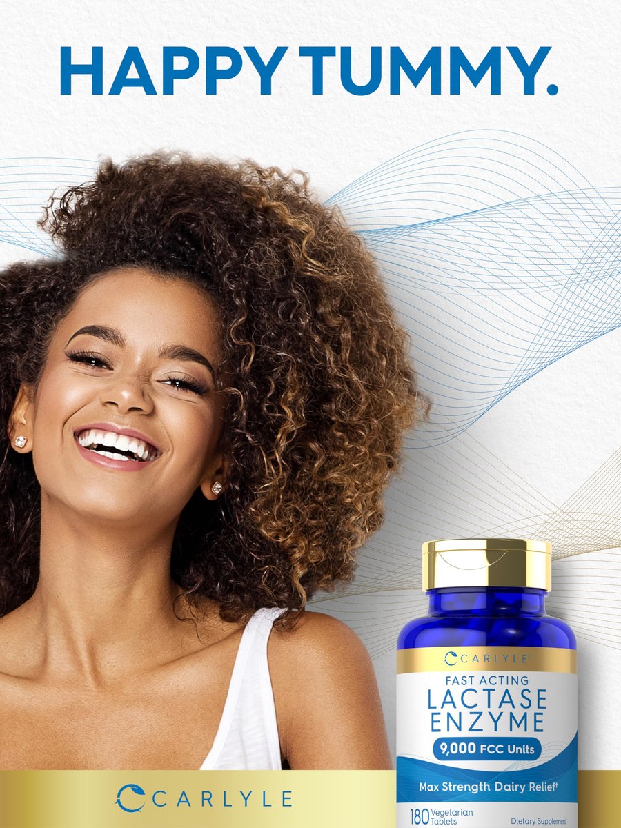 Carlyle Laktase-Enzym-Tabletten 9000 FCC | 180 Tabletten | Maximale Stärke bei Laktoseintoleranz | Schnell wirkend | Vegetarisch, Ohne Gentechnik, Glutenfrei