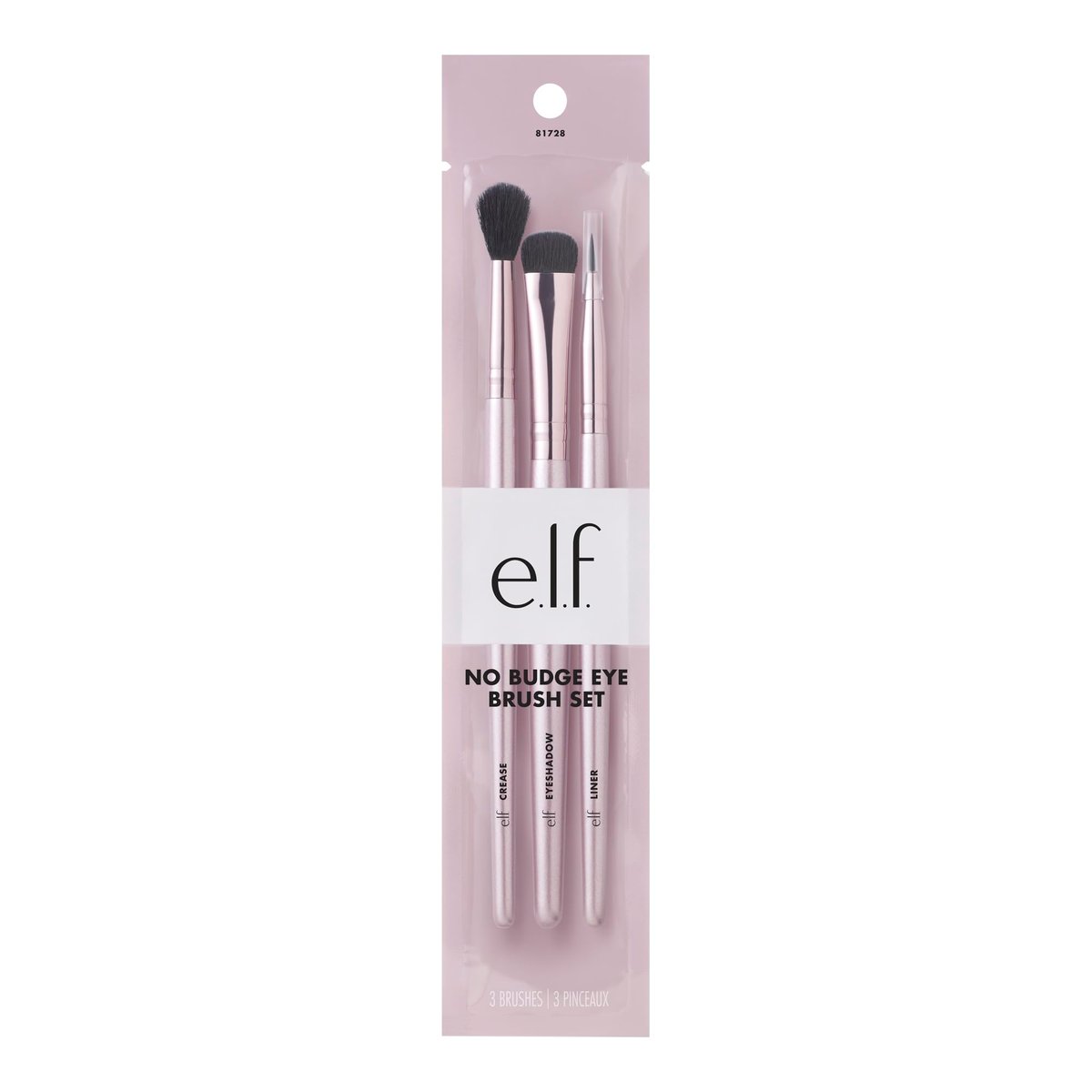 e.l.f. No Budge Brush Trio – 3-teiliges Lidschatten-Pinselset für Auftragen und Verblenden, ideal für No Budge Cream Lidschatten, vegan & tierversuchsfrei