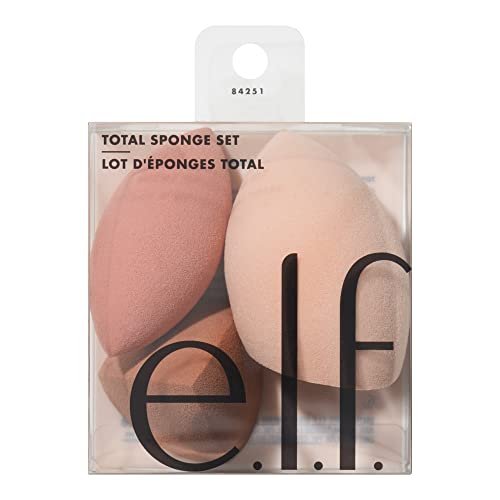e.l.f. Total Sponge Set – Mehrzweck-Make-up-Schwämme für nahtloses Verblenden, ideal für Puder oder flüssigen Concealer & Foundation, vegan & tierversuchsfrei
