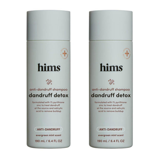 Hims Dandruff Detox Shampoo – Pyrithion Zink, Arganöl & Avocadoöl – Anti-Schuppen Shampoo für schuppige & juckende Kopfhaut – Sulfatfrei, Parabenfrei – Evergreen Minze Duft – 6,4 Fl Oz, 2er-Pack