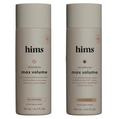 HIMS Max Volume Shampoo & Conditioner Set – Biovolume 128, Biotin & Arganöl – Root Lift & Feuchtigkeit für feines Haar – Sulfatfrei, Parabenfrei, Vegan – Zitrus-Gewürz-Duft – je 200 ml