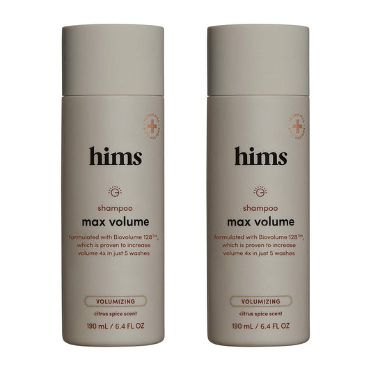 hims Max Volume Shampoo – Biovolume 128, Biotin & Reisprotein – Wurzelansatz-Lifting & Volumen-Shampoo – Parabenfrei, Sulfatfrei, Vegan – Citrus-Gewürz-Duft – 6,4 Fl Oz, 2er-Pack