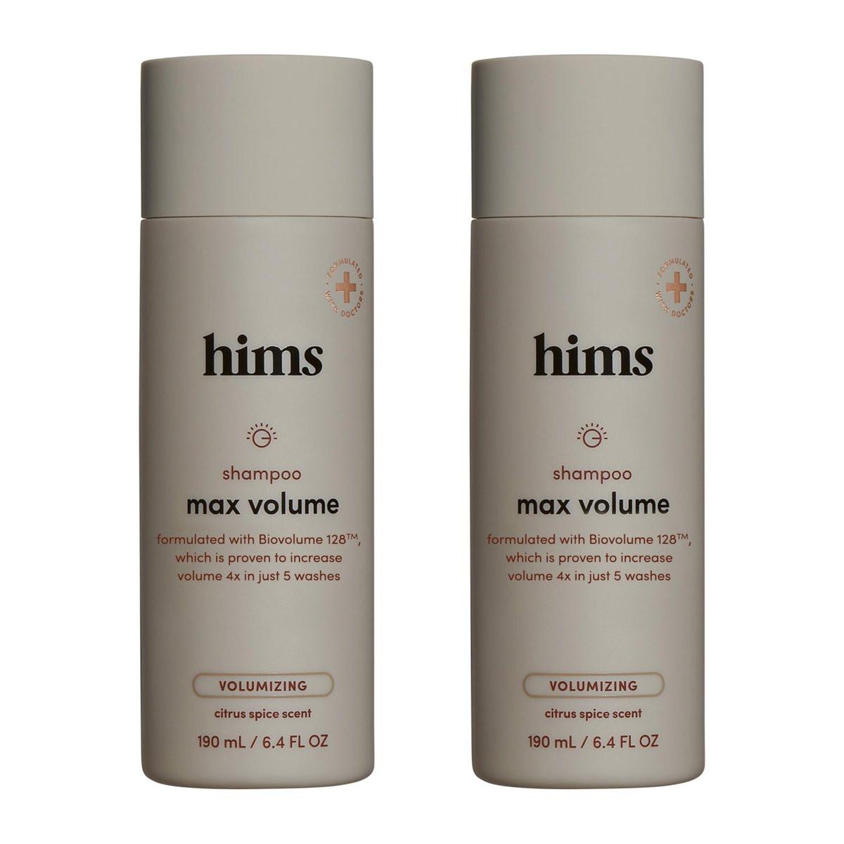 hims Max Volume Shampoo – Biovolume 128, Biotin & Reisprotein – Wurzelansatz-Lifting & Volumen-Shampoo – Parabenfrei, Sulfatfrei, Vegan – Citrus-Gewürz-Duft – 6,4 Fl Oz, 2er-Pack