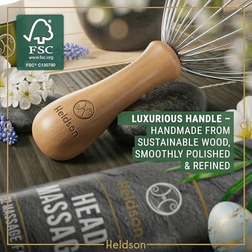HELDSON® Premium Draht-Kopfmassagegerät – 32 Finger Oktopus-Kratzer – Stressabbau & Entspannung – Kopfhautmassagegerät – Geschenk für Männer & Frauen
