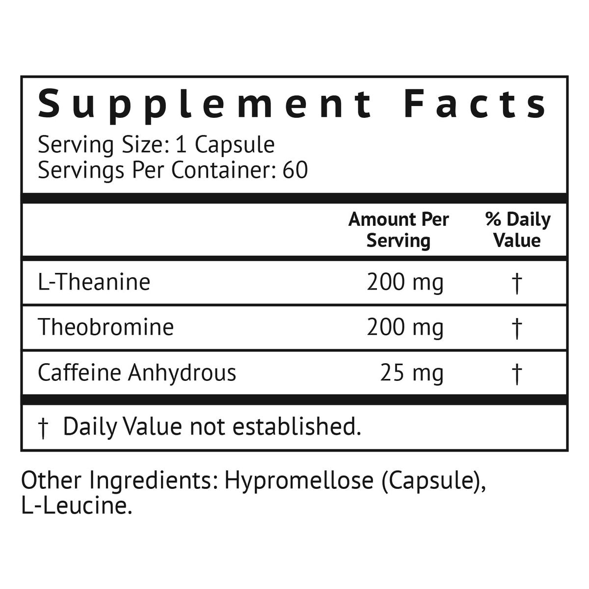 VitaMonk Low Dose Caffeine und Theanine – Mikrodosierung Koffein mit L-Theanin und Theobromin, 25 mg Koffein pro Kapsel, 60 Kapseln