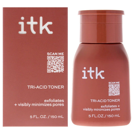 ITK Tri-Acid Gesichtswasser mit AHA, BHA, PHA + Niacinamid – Peeling für das Gesicht + Verkleinerung der Poren – Salicylsäure + Milchsäure – Aufhellung dunkler Flecken + Strahlkraft, 150 ml