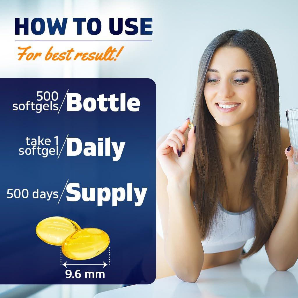 Vitamatic Vitamin D3 5000 IE (125 µg) – 500 Mini-Weichkapseln mit Olivenölbasis – Kaltgepresst – 500-Tage-Vorrat – Unterstützt Knochen-, Muskel- und Immunsystem – Ohne Gentechnik & Glutenfrei