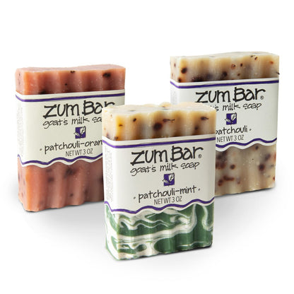 Zum Indigo Wilde Ziegenmilch-Seifenstücke - Hand- und Körperpflege mit ätherischen Ölen - 3 oz - Patchouli Blends (3er-Pack)