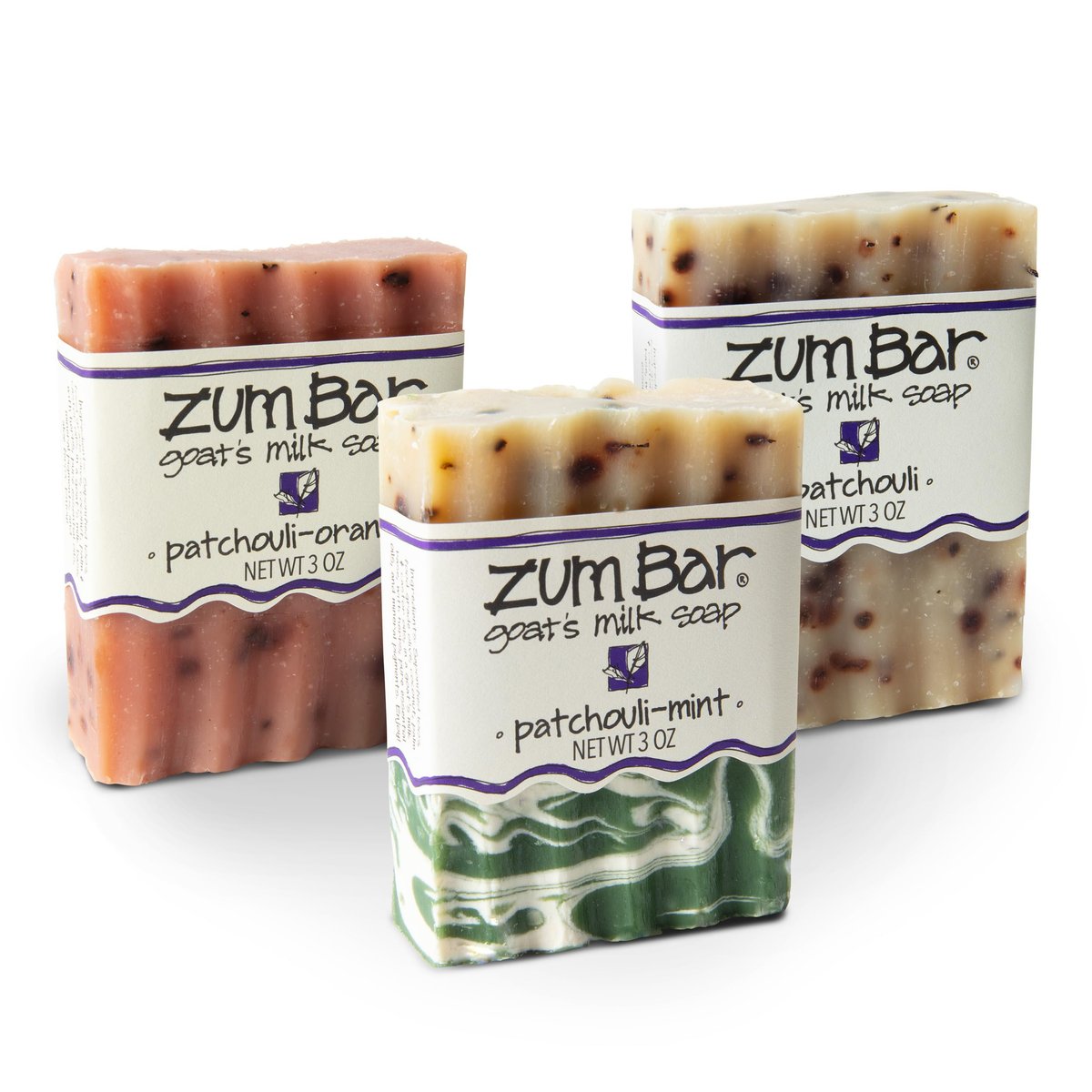 Zum Indigo Wilde Ziegenmilch-Seifenstücke - Hand- und Körperpflege mit ätherischen Ölen - 3 oz - Patchouli Blends (3er-Pack)