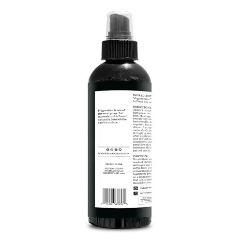 Aromasong Magnesium Spray – Extra Stark (23 mg pro Sprühstoß) 8 Oz – Reines Magnesiumöl für Beinbeschwerden und erholsamen Schlaf – Hergestellt in den USA