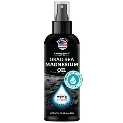 Aromasong Magnesium Spray – Extra Stark (23 mg pro Sprühstoß) 8 Oz – Reines Magnesiumöl für Beinbeschwerden und erholsamen Schlaf – Hergestellt in den USA