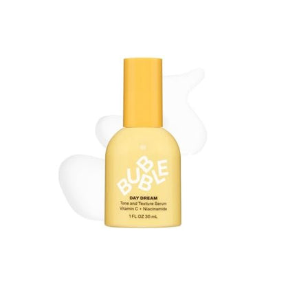 Bubble Skincare Day Dream Vitamin C Serum – Leichtes, feuchtigkeitsspendendes Gesichtsserum mit Niacinamid + Ceramiden – Für einen ebenmäßigen Hautton und verbesserte Textur nach Sonnenschäden – Sommerliche Hautpflege (30 ml)