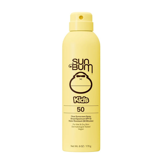 Sun Bum Kids SPF 50 Sonnenschutz Klarspray für den Körper – Breitband wasserbeständig mit Vitamin E – Für nasse oder trockene Haut – Hawaii 104 Act konform (ohne Octinoxat & Oxybenzon) – 177 ml