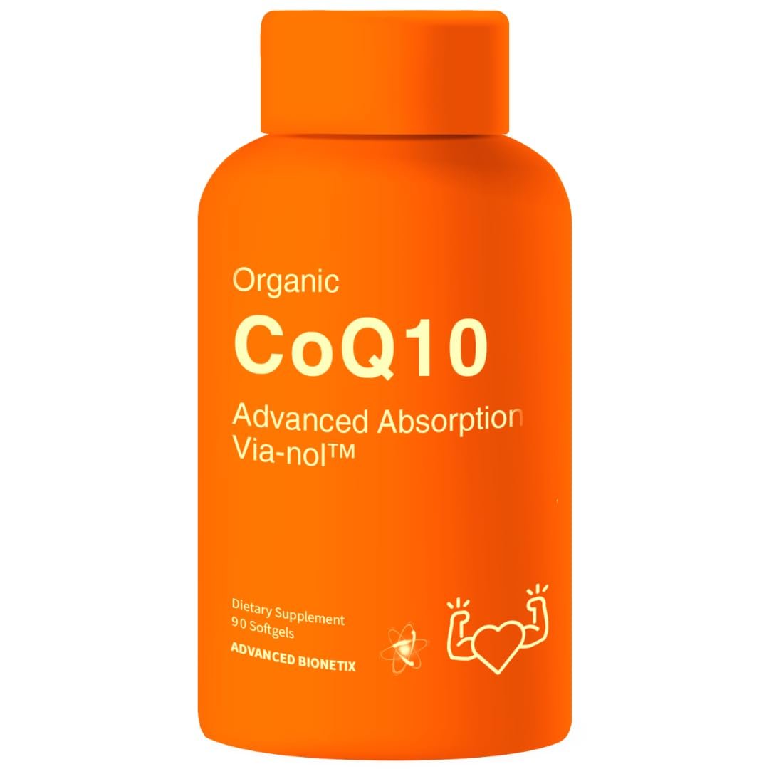 Advanced Bionetix CoQ10 200mg mit Schwarzem Pfeffer Extrakt – 90 Weichkapseln – Antioxidans, Herz-Kreislauf- & Gehirngesundheit, Energieproduktion, Bio, Glutenfrei