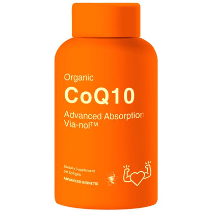 Advanced Bionetix CoQ10 200mg mit Schwarzem Pfeffer Extrakt – 90 Weichkapseln – Antioxidans, Herz-Kreislauf- & Gehirngesundheit, Energieproduktion, Bio, Glutenfrei