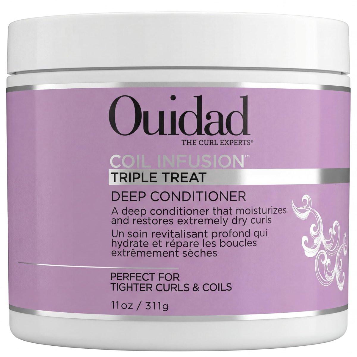 Ouidad Coil Infusion Triple Treat Deep Conditioner 11oz – Feuchtigkeitsmaske für 3C 4A 4B 4C Locken & krauses Haar | Ceramid-Reparatur mit schwarzem Rizinusöl, Avocado, Traubenkernöl | Stärkende Pflege