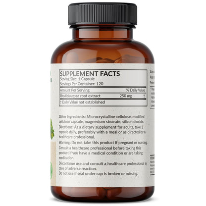 Futurebiotics Rhodiola Rosea Pulver – Adaptogenes Kraut, Vegetarische Kapseln, 120 Stück
