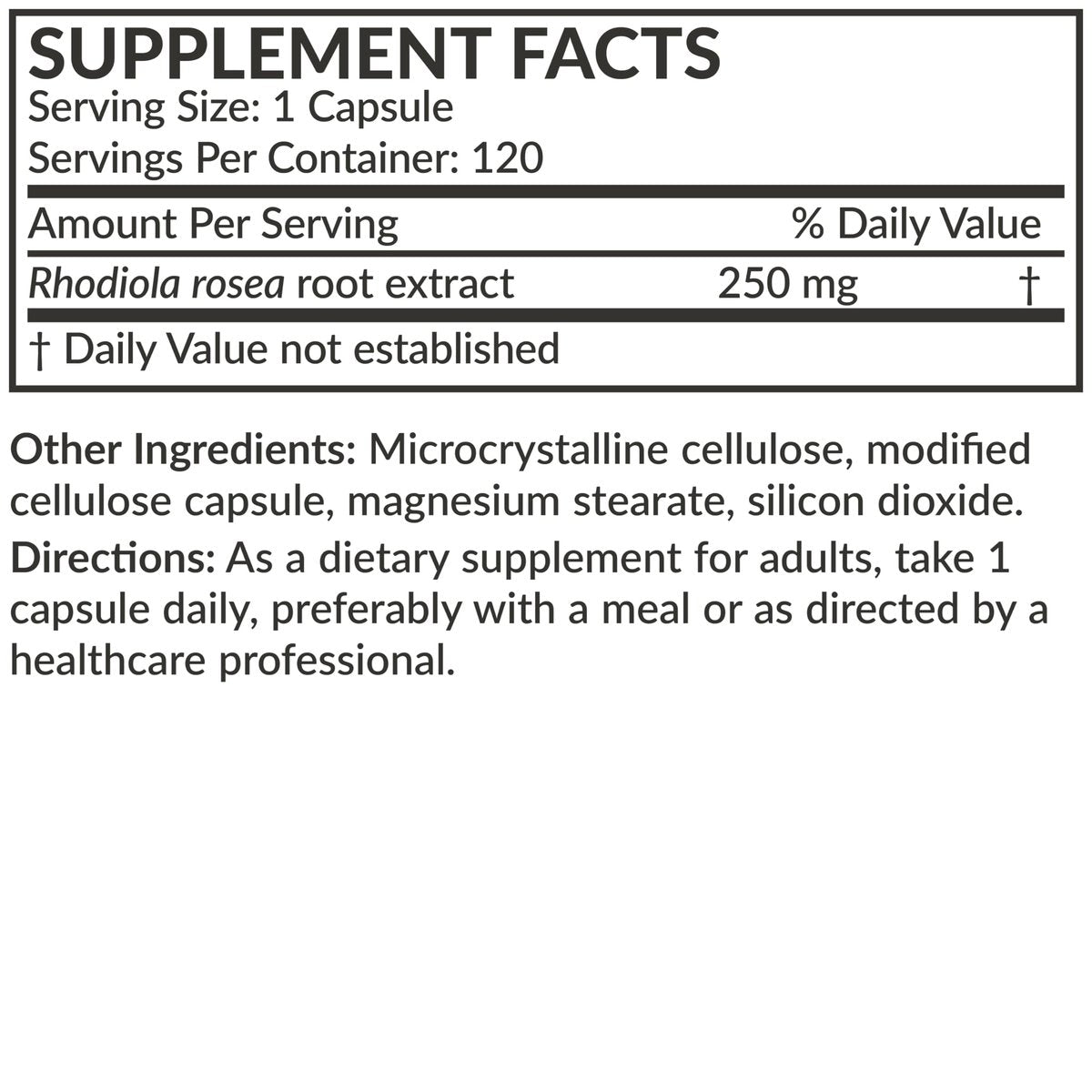 Futurebiotics Rhodiola Rosea Pulver – Adaptogenes Kraut, Vegetarische Kapseln, 120 Stück
