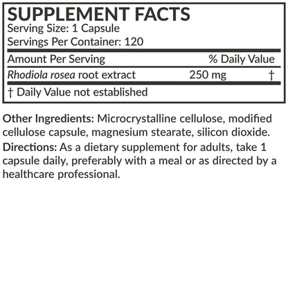 Futurebiotics Rhodiola Rosea Pulver – Adaptogenes Kraut, Vegetarische Kapseln, 120 Stück