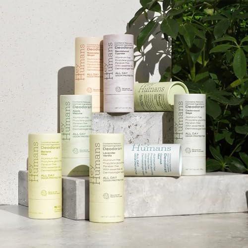 Hey Humans Deodorant, Aluminiumfrei, für Frauen und Männer, mit natürlich gewonnenen Inhaltsstoffen, 24h Geruchskontrolle, erfrischende ätherische Öle, Lavendel Vanille, 2er-Pack