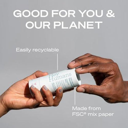 Hey Humans Deodorant, Aluminiumfrei, für Frauen und Männer, mit natürlich gewonnenen Inhaltsstoffen, 24h Geruchskontrolle, erfrischende ätherische Öle, Lavendel Vanille, 2er-Pack