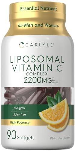 Carlyle Liposomales Vitamin C | 2200 mg | 90 Weichkapseln | Hochdosiertes Komplexpräparat | Non-GMO, Glutenfrei