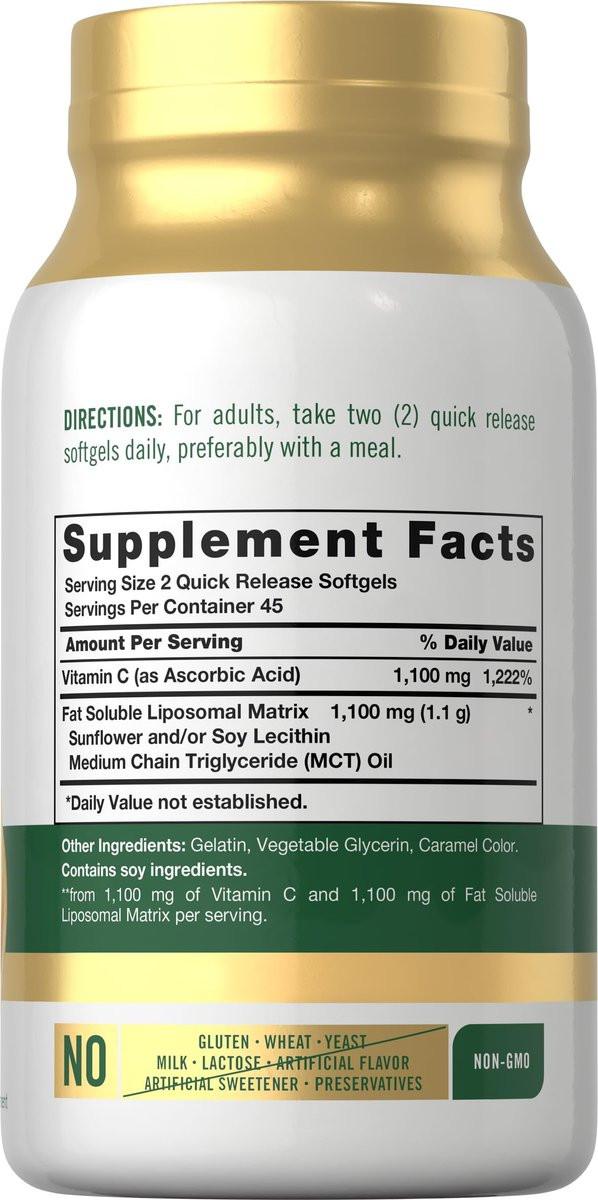 Carlyle Liposomales Vitamin C | 2200 mg | 90 Weichkapseln | Hochdosiertes Komplexpräparat | Non-GMO, Glutenfrei