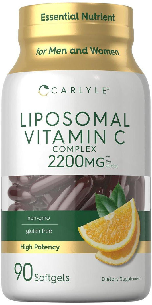 Carlyle Liposomales Vitamin C | 2200 mg | 90 Weichkapseln | Hochdosiertes Komplexpräparat | Non-GMO, Glutenfrei