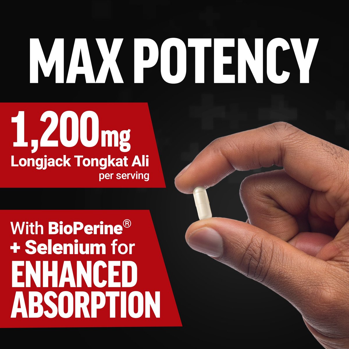 Force Factor Longjack Tongkat Ali Max für Männer – Männliche Ausdauer und Vitalität, mit Tongkat-Ali-Extrakt und natürlichen Inhaltsstoffen für verbesserte Aufnahme, 1200 mg, 60 Kapseln