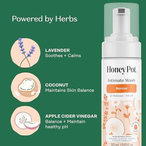 The Honey Pot Company – Intimwaschgel mit Kräutern – Für empfindliche Hauttypen – pH-ausgeglichene, pflanzliche Hygiene – 5,51 Fl Oz (163 ml)