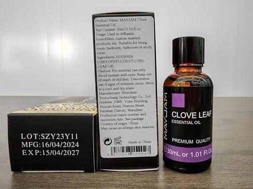 MAYJAM Nelkenöl, 30 ml reines ätherisches Öl für Aromatherapie-Diffuser, ideal für DIY-Kerzen- und Seifenherstellung