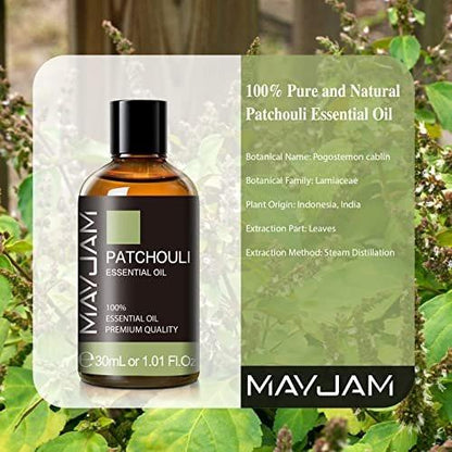 MAYJAM Patchouli-Öl 30 ml – 100% reines ätherisches Öl für Diffuser, Yoga, Massage & Bad