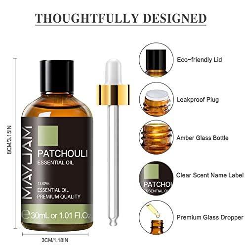 MAYJAM Patchouli-Öl 30 ml – 100% reines ätherisches Öl für Diffuser, Yoga, Massage & Bad