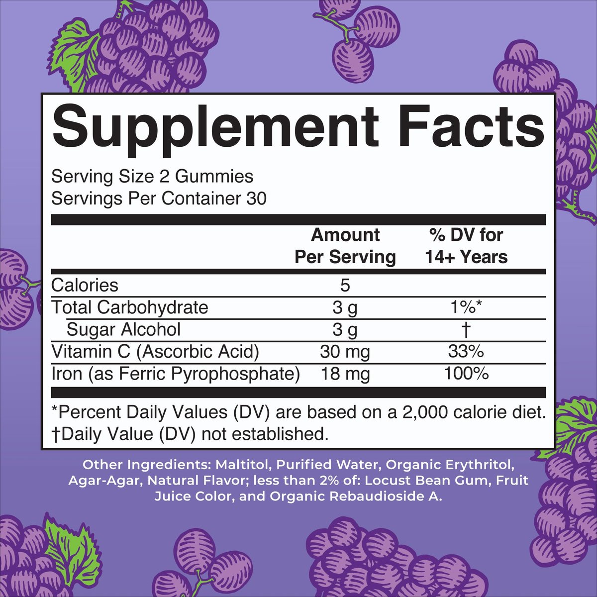 MaryRuth's Eisen Gummis für 14+ mit Vitamin C für die Aufnahme | Zuckerfrei | Eisenpräparat als Gummy + Vitamin C | Energiestoffwechsel | Zellgesundheit | Immununterstützung | Vegan | Ohne Gentechnik | 60 Stück