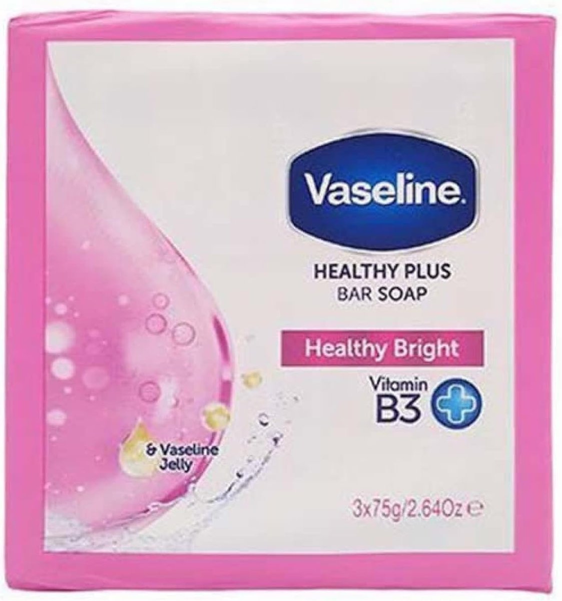 Vaseline Healthy Plus Bar Soap Healty Bright - 3 x 75 g – Aufhellende Seife für strahlende Haut
