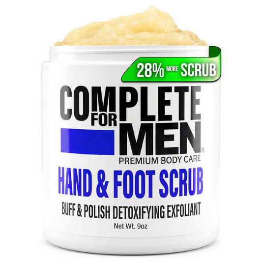 COMPLETE FOR MEN – Hand- und Fußpeeling: Exfolierendes Fußpeeling, Handpeeling, Zuckerpeeling für trockene Haut, feuchtigkeitsspendender Entferner für raue Haut, ideal für die Pflege von Händen und Füßen, Peeling für Männer