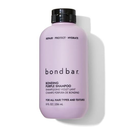 Bondbar Purple Brightening Shampoo – Violett-Shampoo für blondes, gesträhntes & graues Haar – Neutralisiert Gelbstich, repariert, schützt & hydratisiert – Vegan & tierversuchsfrei – 237 ml